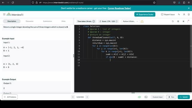 Solving the 3 Sum Problem | InterviewBit DSA Question | Explained with Python in Hindi смотреть онлайн