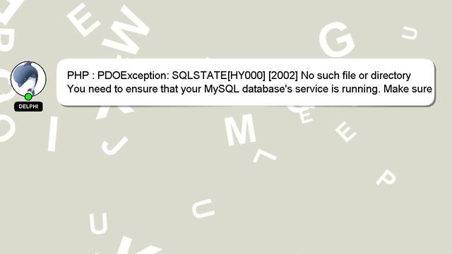 PHP : PDOException: SQLSTATE[HY000] [2002] No such file or directory смотреть онлайн