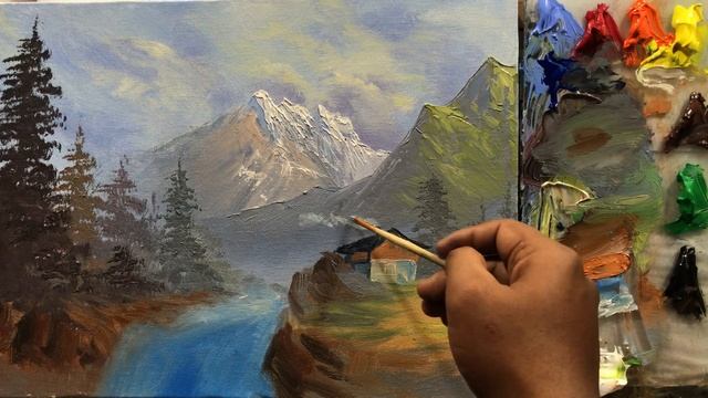 Easy Landscape Painting | Step By Step Painting Tutorial | How To Paint Landscape| Scenery Landscap