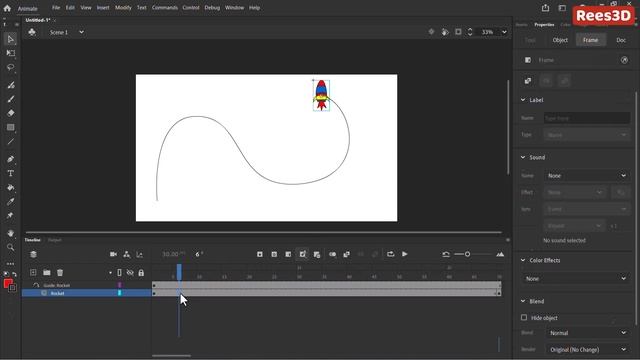 Adobe Animate Tutorial ?Path Animation --- Motion Path --- Rees3D.com
