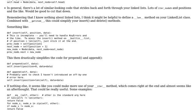 Code Review: Python linked list (3 Solutions!!) смотреть онлайн