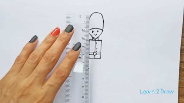 How to Draw QUEEN'S GUARD - Easy Drawing Videos Using Simple Shapes - British Guard