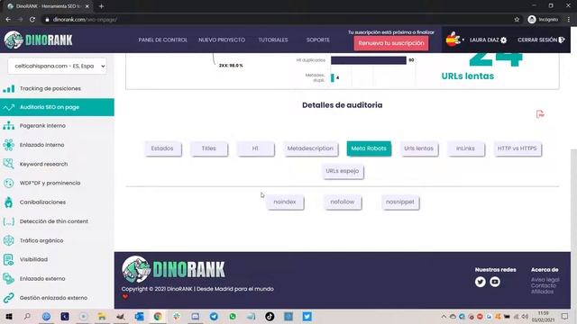 Tutorial Auditoría SEO de DinoRANK смотреть онлайн