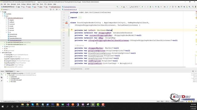 Kotlin Android Tutorial - New Eat It part 66 Server App realtime tracking Shipper смотреть онлайн