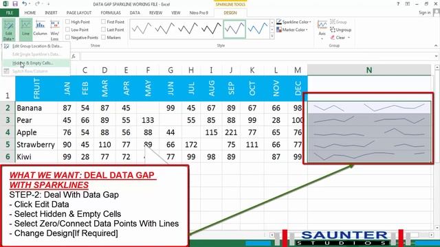 Data gap sparklines in Microsoft excel смотреть онлайн