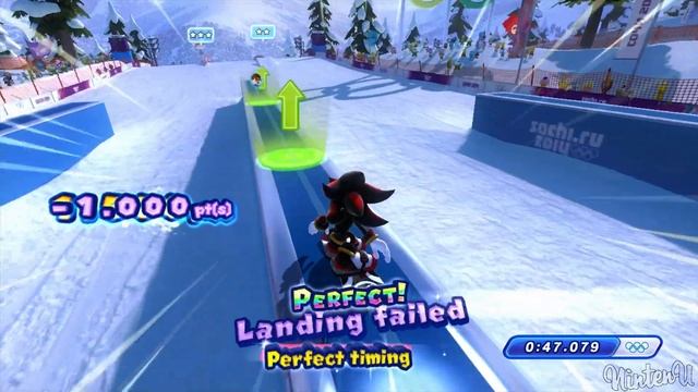 Mario & Sonic At The Sochi 2014 Olympic Winter Games - All Characters Snowboard Slopestyle Gameplay
