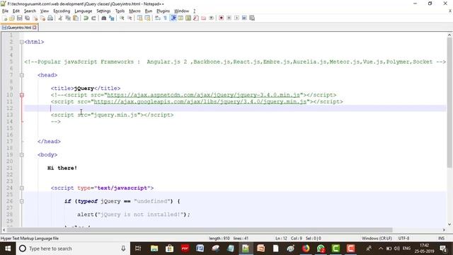 jQuery Tutorial in Hindi || Introduction , Installation and Use of jQuery смотреть онлайн