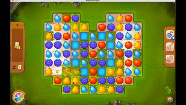 Прохождение игры Gardenscapes. Уровень 7. смотреть онлайн