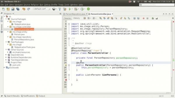 spring boot example using netbeans ide part 1 Using In Memory DB