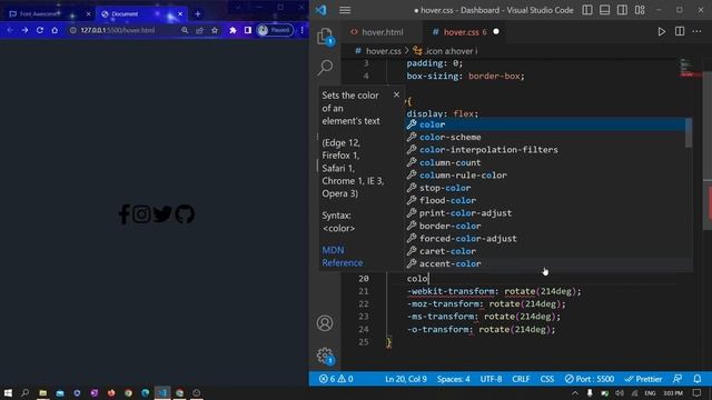 Glowing hover effect of social media icons by using HTML and CSS | Web designing | By Tech Guru | смотреть онлайн