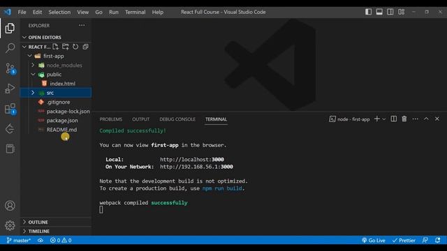 ReactJS Tutorial - 2 | how to create first react app in visual studio code | reate react app | npx смотреть онлайн