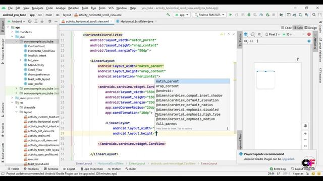 Horizontal ScrollView in Android Studio | Horizontal ScrollView in Android Example | ScrollView смотреть онлайн