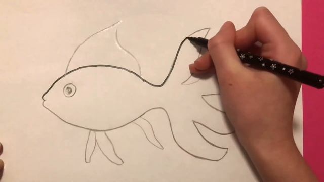 КАК НАРИСОВАТЬ РЫБКУ ЗОЛОТУЮ карандашом / How ty draw FISH | Простые домашние рисунки / Эмилия смотреть онлайн