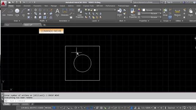 El comando Move en AutoCAD 2016 смотреть онлайн