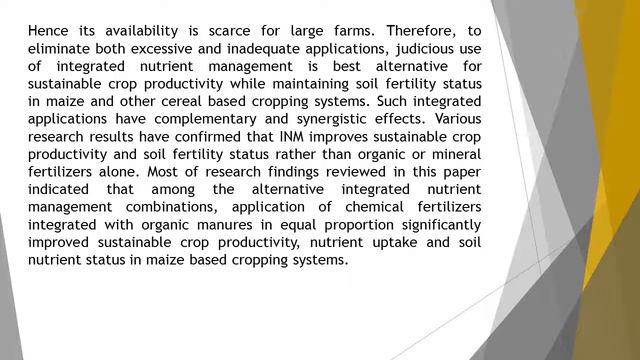 Contribution of Integrated Nutrient Management Practices for Sustainable Crop Productivity, Nutrien смотреть онлайн