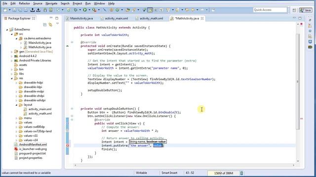 Passing values to activities using Extras: Android Programming смотреть онлайн