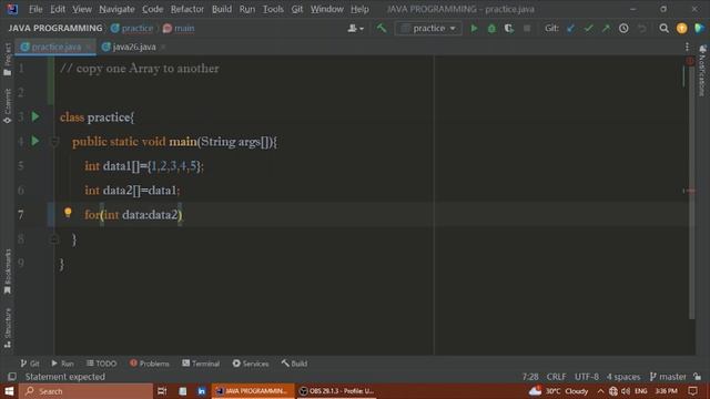 Example of copy one Array to another JAVA PROGRAMMING смотреть онлайн