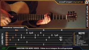 Kimi no Na wa (Your name) - Kataware Doki - RADWIMPS - Fingerstyle Guitar Cover | TAB Tutorial