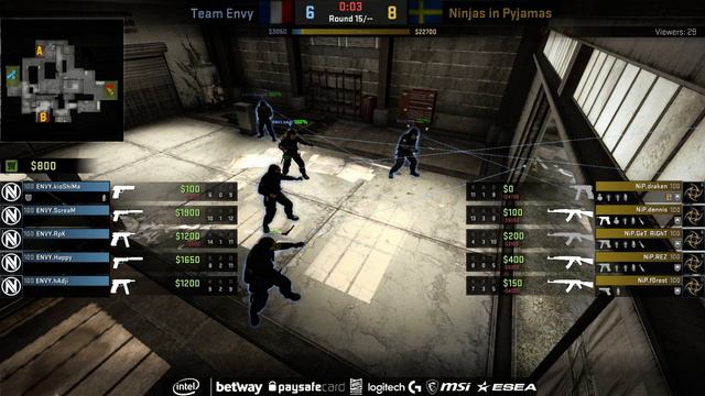 CS:GO - Ninjas in Pyjamas vs. Team EnVyUs [Cache] Mapa 1 - Semana 6 - ESL Pro League Season 7 смотреть онлайн