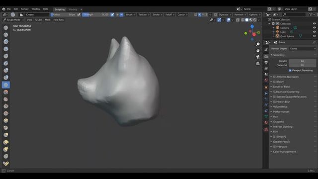 Sculpting A Wolf Head - Blender смотреть онлайн