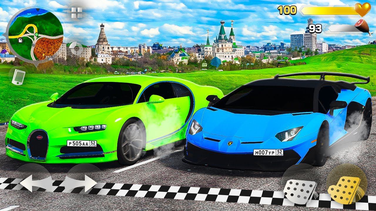 ГОНКА С РАЙЛЮХОЙ НА 500 000Р! БУГАТТИ ШИРОН ПРОТИВ ЛАМБОРГИНИ АВЕНТАДОР HASSLE ONLINE МУРКА смотреть онлайн