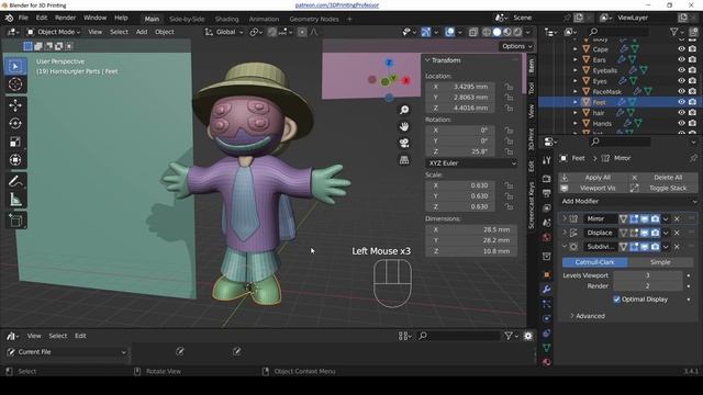 Creating a limited edition Hamburgler toy with Blender and 3D Printing смотреть онлайн