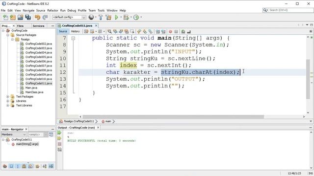 CC011: Karakter pada Index tertentu di String menggunakan method charAt(index) смотреть онлайн