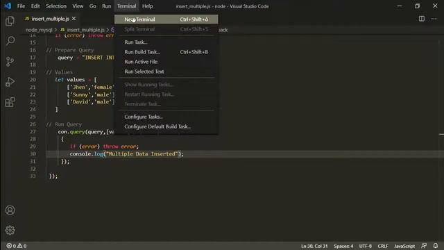 HOW TO RUN MULTIPLE DATA INSERT QUERY WITH NODE.js MYSQL смотреть онлайн