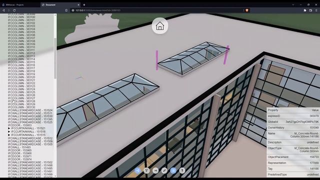Visualisation of IFC models hosted on a bimserver using IFC.js смотреть онлайн