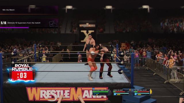 WWE 2K24 - Andre The Giant Eliminates Brock Lesnar From The Royal Rumble! смотреть онлайн