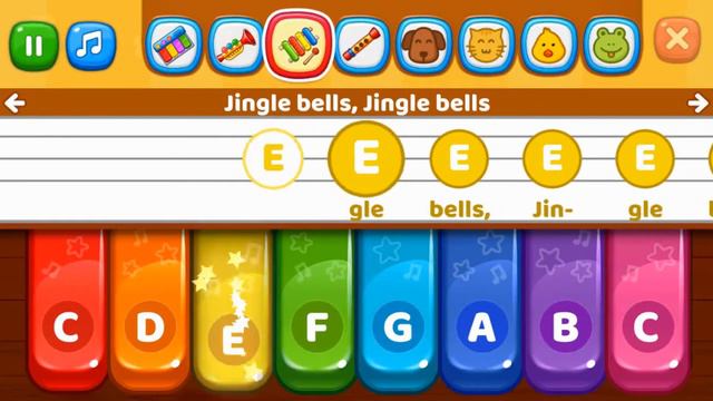 Jingle Bells, Jingle Bells Instrumental Sounds: Piano, Trumpet, Xylophone, Flute | Baby Songs смотреть онлайн