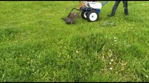 Работа роторной косилки ЗАРЯ.