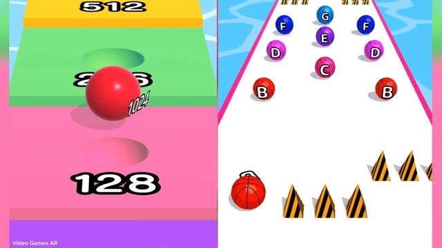 AZ RUN vs Ball Run Infinity | Ball Run 2048 Max Level | All Levels Gameplay Walkthrough Android iOS смотреть онлайн