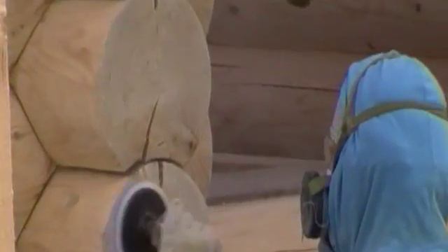 Шлифовка торцов бревна смотреть онлайн