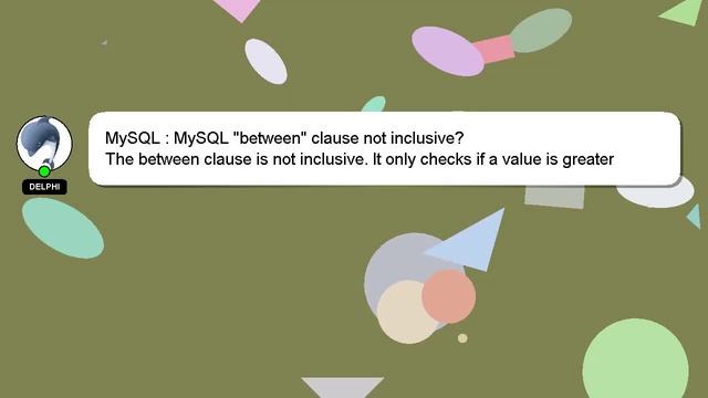 MySQL : MySQL "between" clause not inclusive? смотреть онлайн