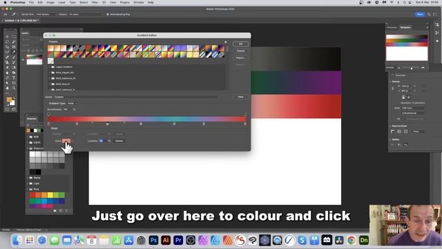 Change Gradient Colors In Photoshop Tutorial How To Basics | CC 2023 2022 2021 2020 Etc