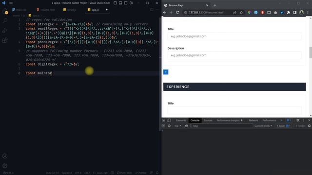 Resume/CV Builder JavaScript Project | HTML, CSS & Vanilla JavaScript | Resume Design