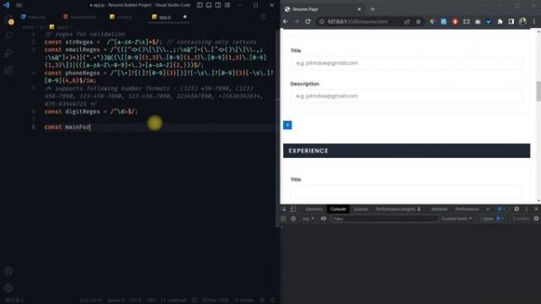 Resume/CV Builder JavaScript Project | HTML, CSS & Vanilla JavaScript | Resume Design