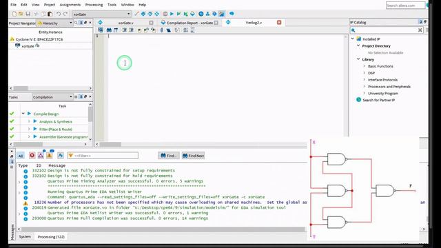 Xor gate in verilog & simulating it ModelSim with Quartus Prime Intel | lab 9 | Intro. to Logic Des смотреть онлайн