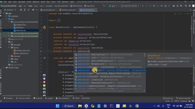 Search Bar in RecyclerView using Kotlin in Android Studio | SearchView смотреть онлайн