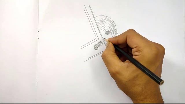 How to Draw a Girl - Hidden Behind the Door - A Girl Sketch / How to Drawing Girl - Sketch Drawing смотреть онлайн