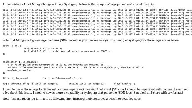 Unix & Linux: parse Mongodb logs with syslog-ng смотреть онлайн