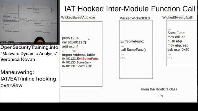 Dynamic Malware Analysis D2P14 Maneuvering IAT EAT Inline Hooking Overview смотреть онлайн