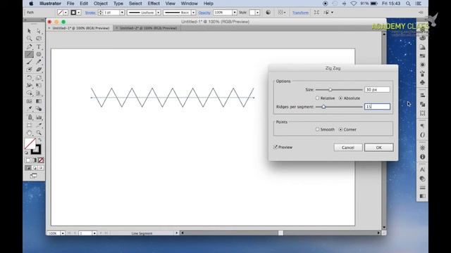 How To Make zigzag & Wavy Lines in Adobe Illustrator - Academy Class смотреть онлайн