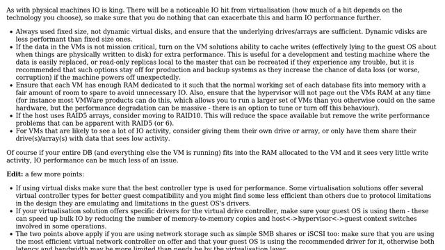 Databases: What are the best practices for running SQL Server in a Virtual Machine? смотреть онлайн