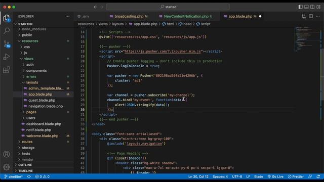 Laravel Pusher - Implementasi pusher di laravel 9 смотреть онлайн