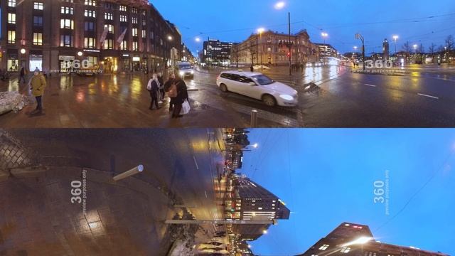 360 VR Helsinki view with Ateneum and Railway Station, Finland смотреть онлайн