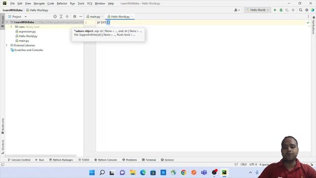Hello World | First Program in Python | Learn with Baba смотреть онлайн
