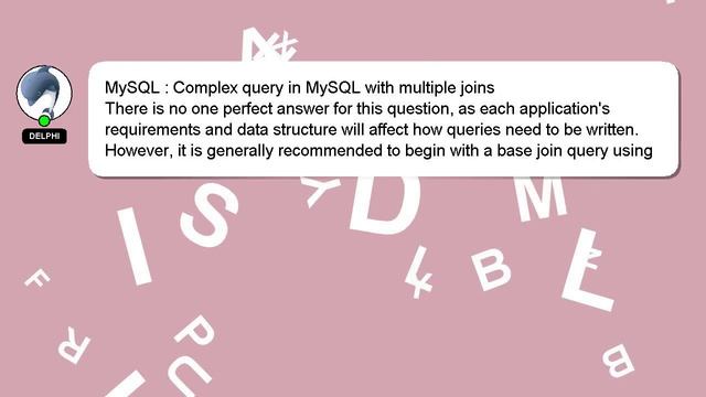 MySQL : Complex query in MySQL with multiple joins смотреть онлайн