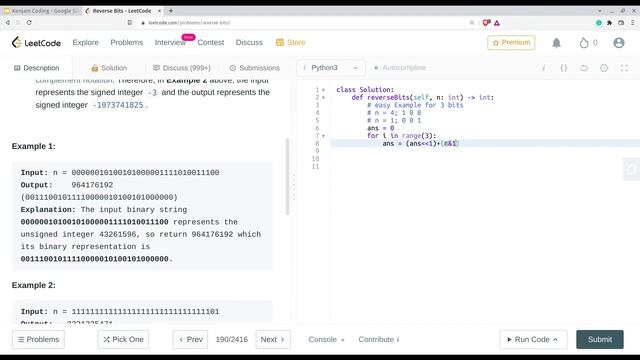 190 Reverse Bits | Tamil | Easy Problem | Python | Leetcode | தமிழ் #leetcode #python смотреть онлайн